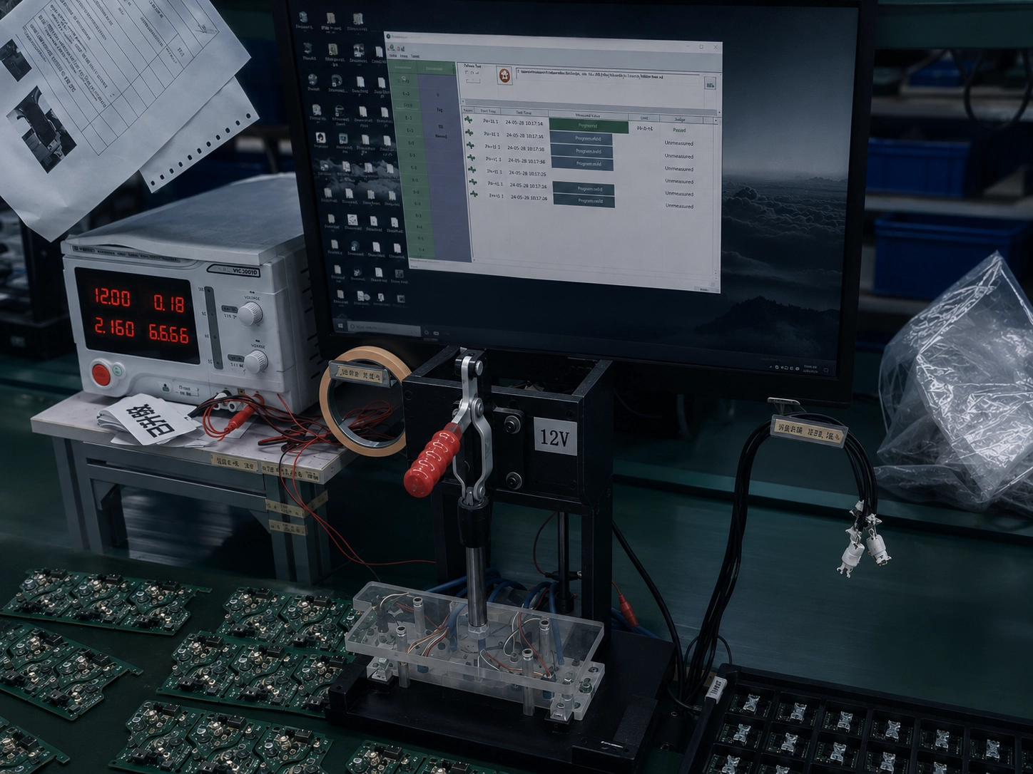 Programming and functional-test fixtures for alarm and detection devices.